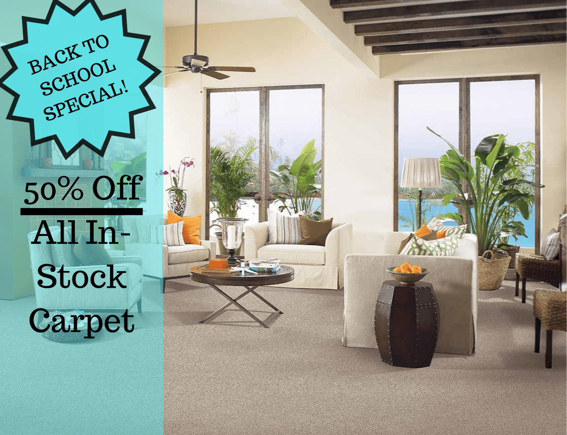50% off all in-stock carpet special